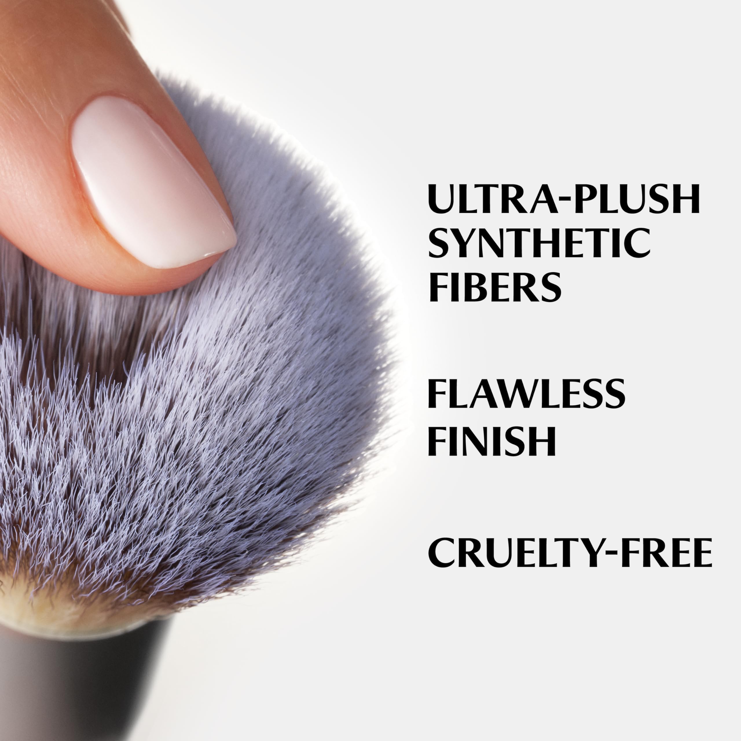 IT Cosmetics full-length handle view showing ergonomic grip and durable ferrule for comfort