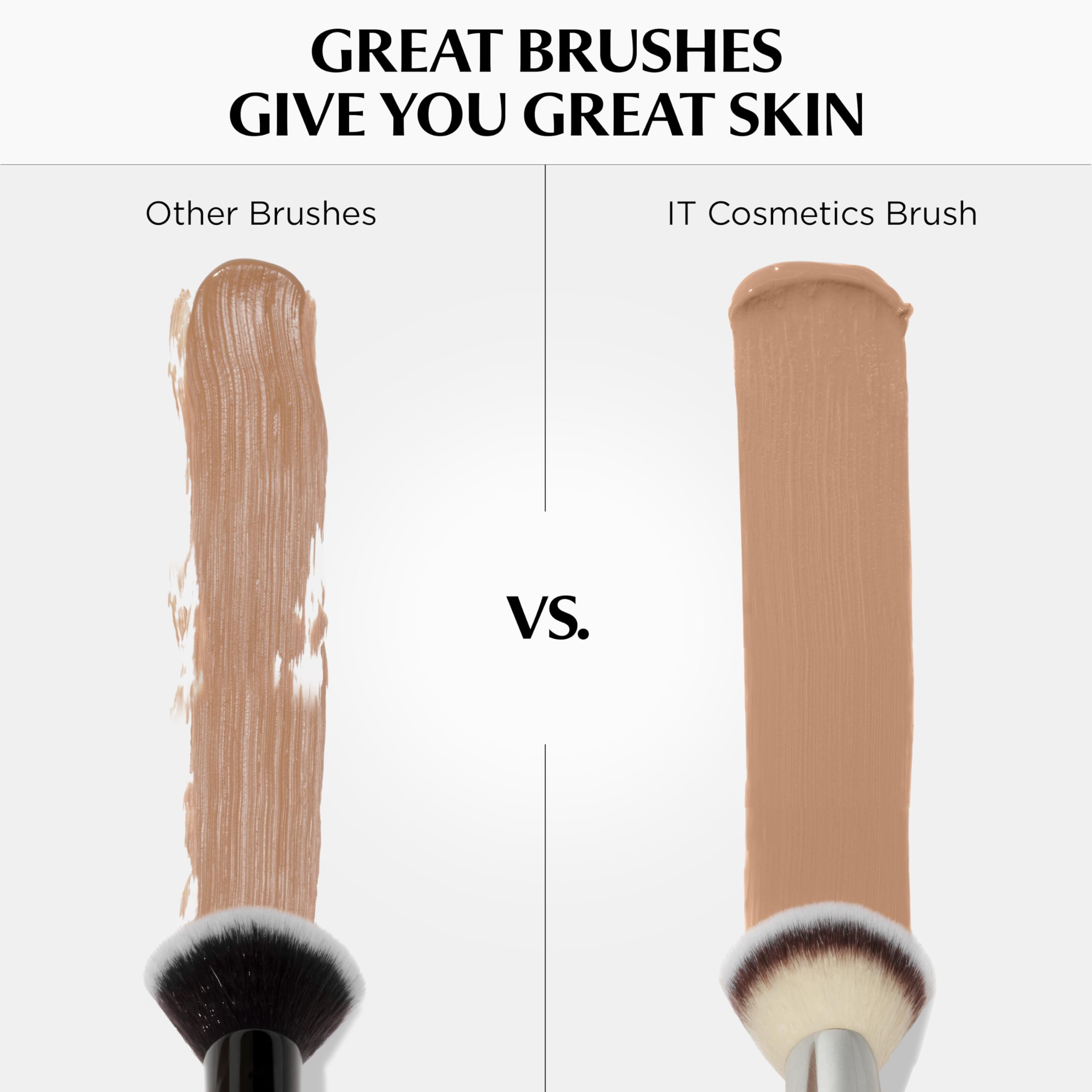 IT Cosmetics brush applying concealer under eye demonstrating accuracy and seamless blending