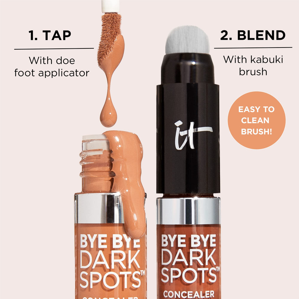 Side-by-side before and after application demonstrating immediate concealment and brightening benefit