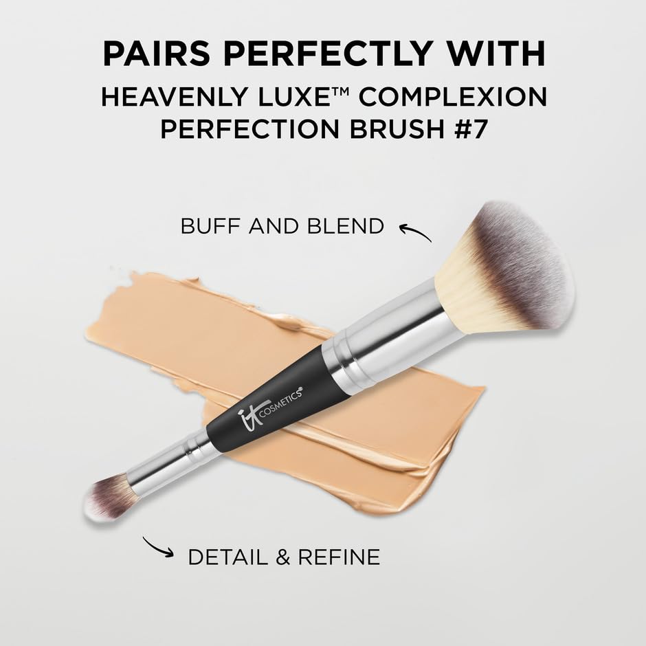 IT Cosmetics on bathroom vanity suggesting everyday skincare routine