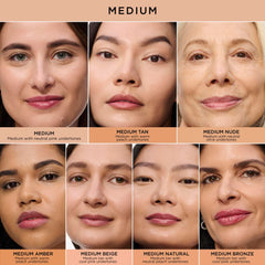 IT Cosmetics concealer blended with brush showing seamless application benefit