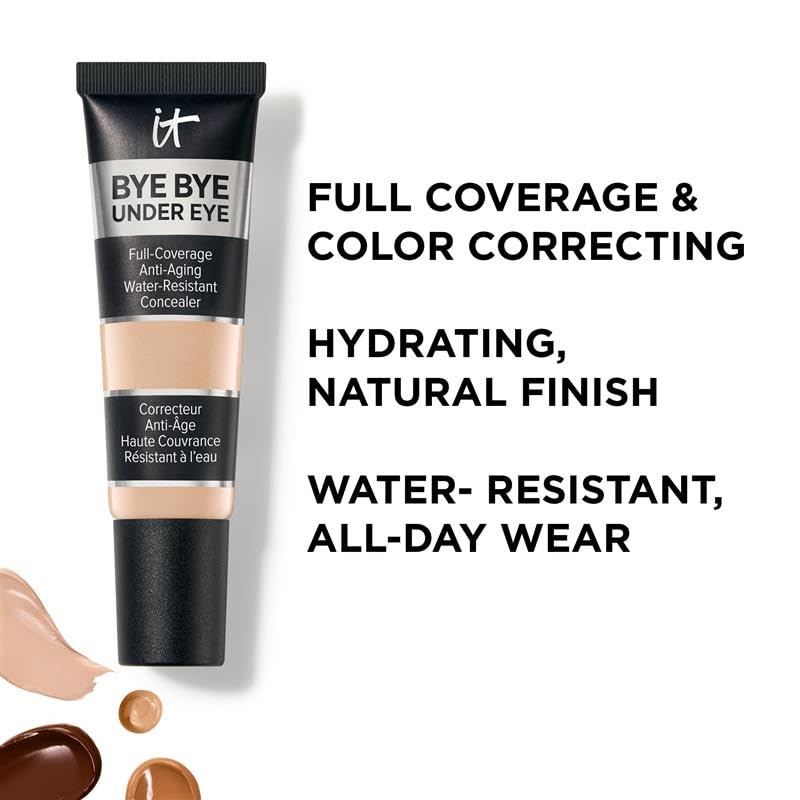IT Cosmetics concealer swatched on arm illustrating medium natural coverage