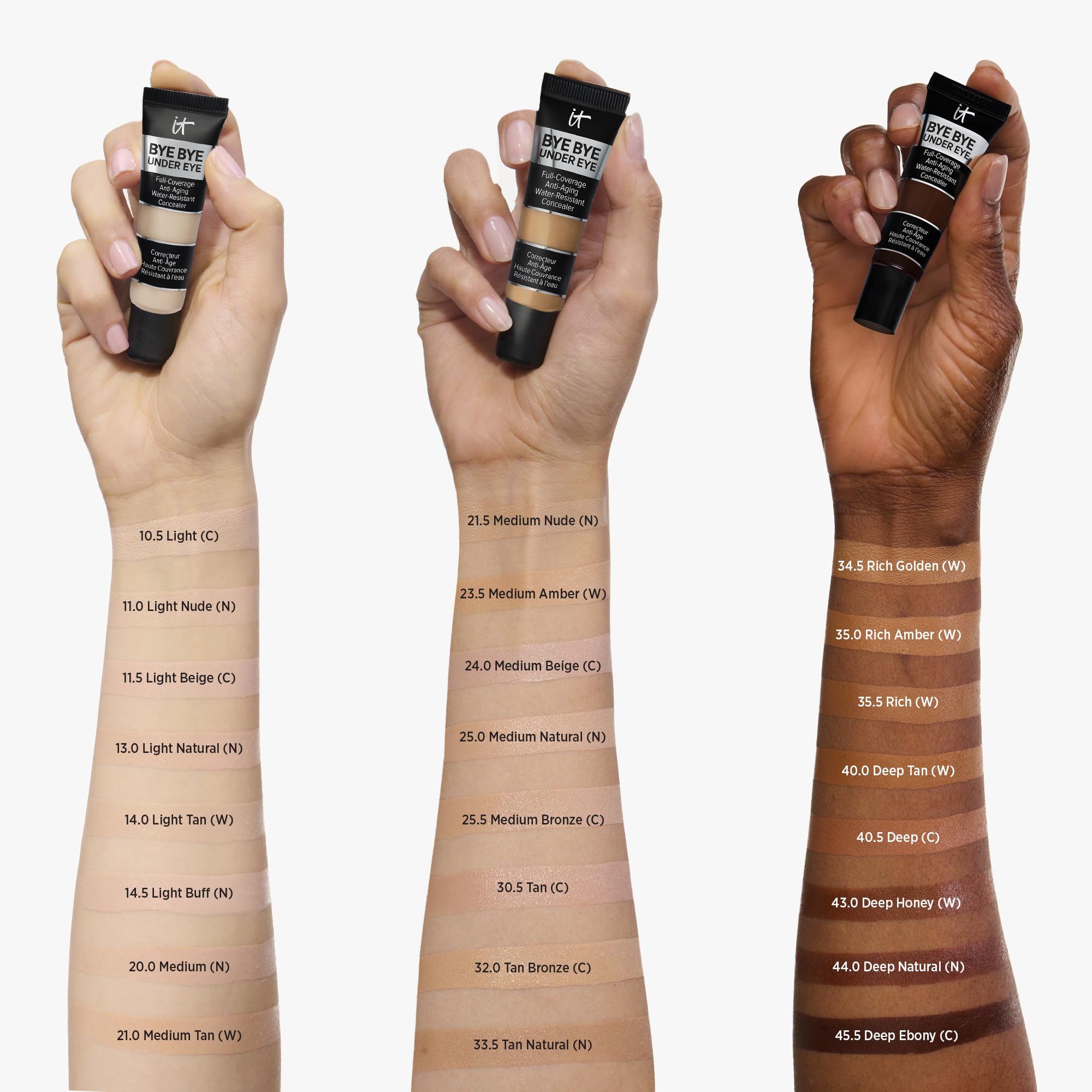 IT Cosmetics held in hand to show true size and amount for long-lasting use