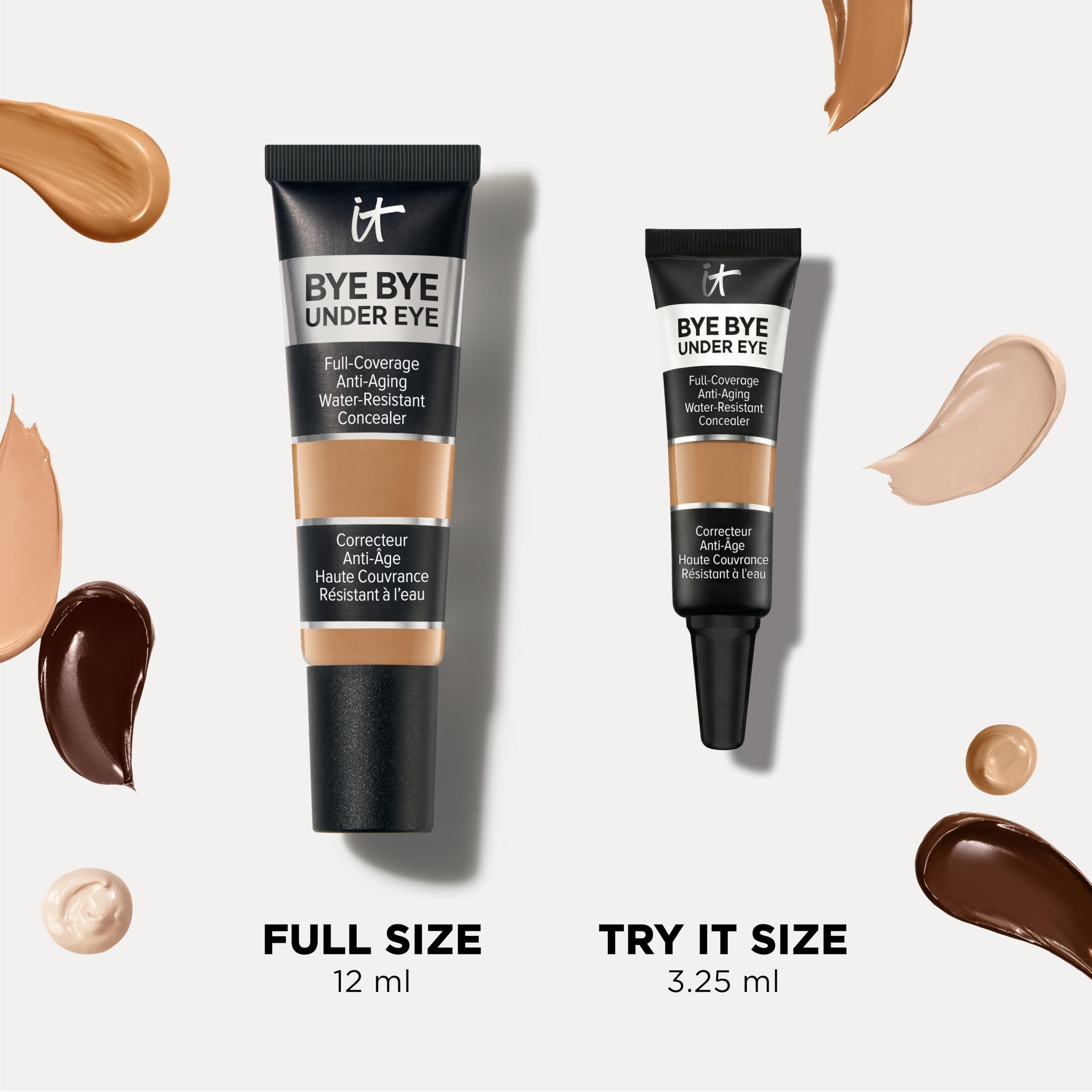 IT Cosmetics concealer inside a makeup bag for travel-ready, long-lasting touch-ups