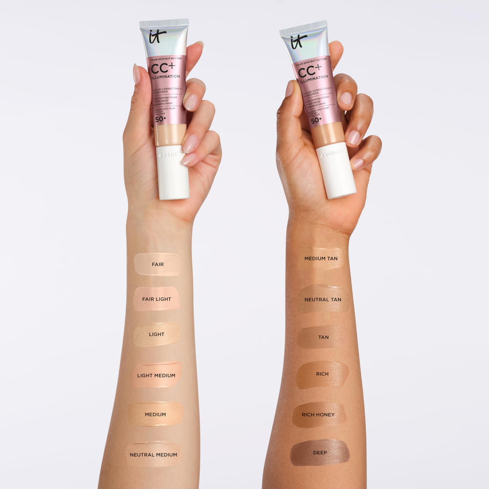 IT Cosmetics application on hand blended seamlessly for natural-looking coverage