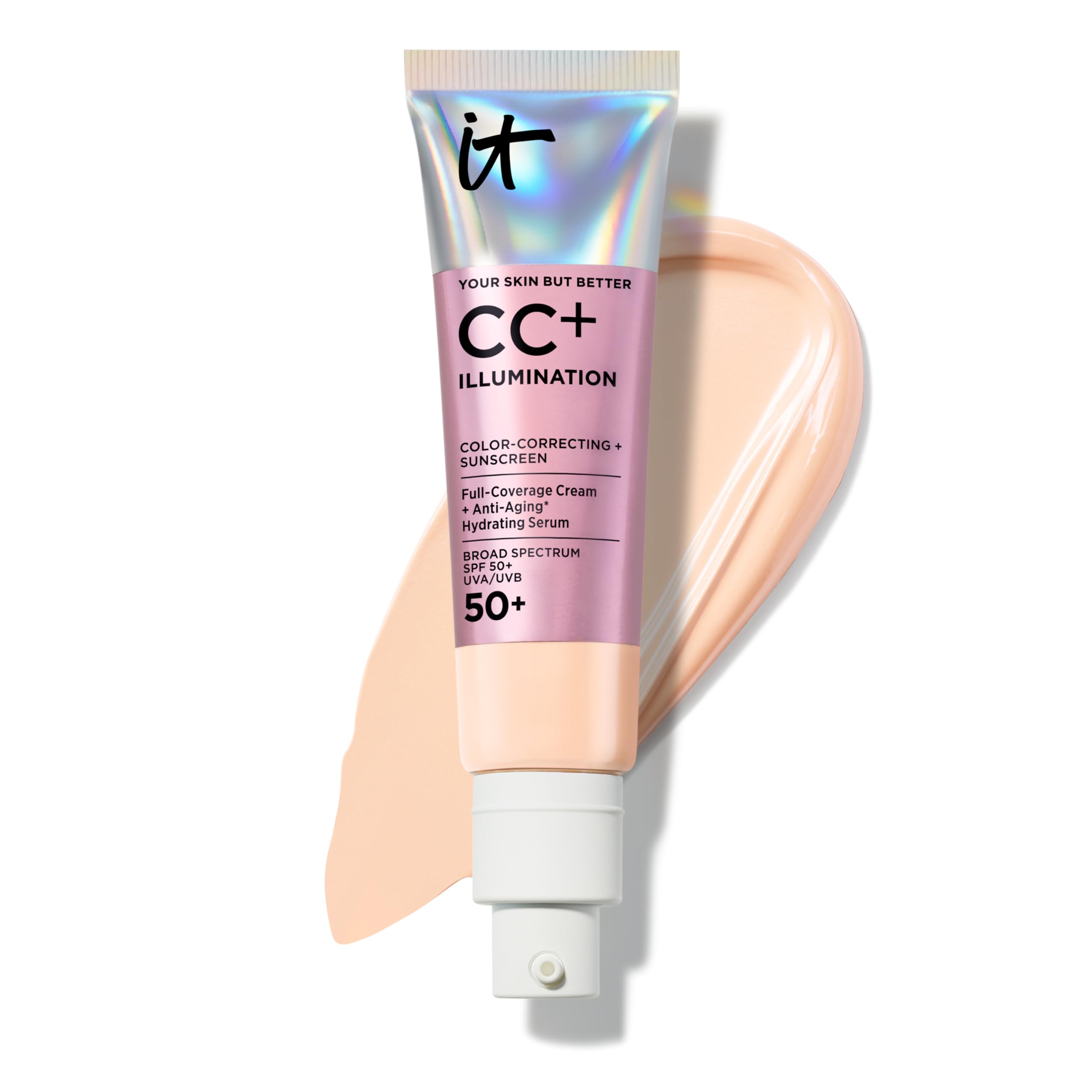 IT Cosmetics front packaging showing product and shade, offers visible glow benefit