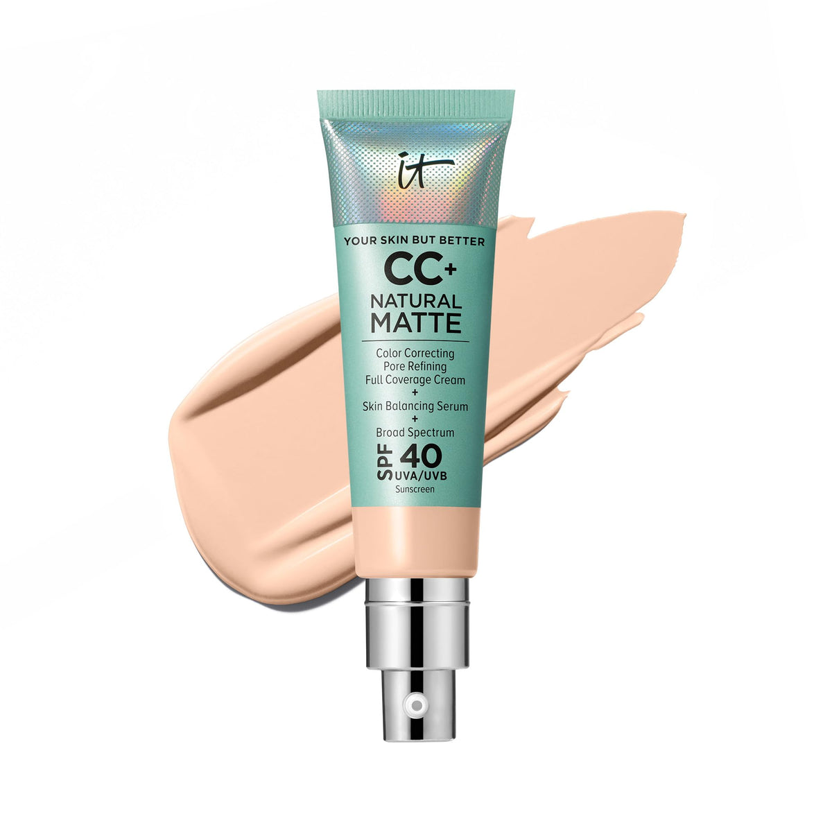 IT Cosmetics CC+ Natural Matte front packaging showing product and shade for easy selection