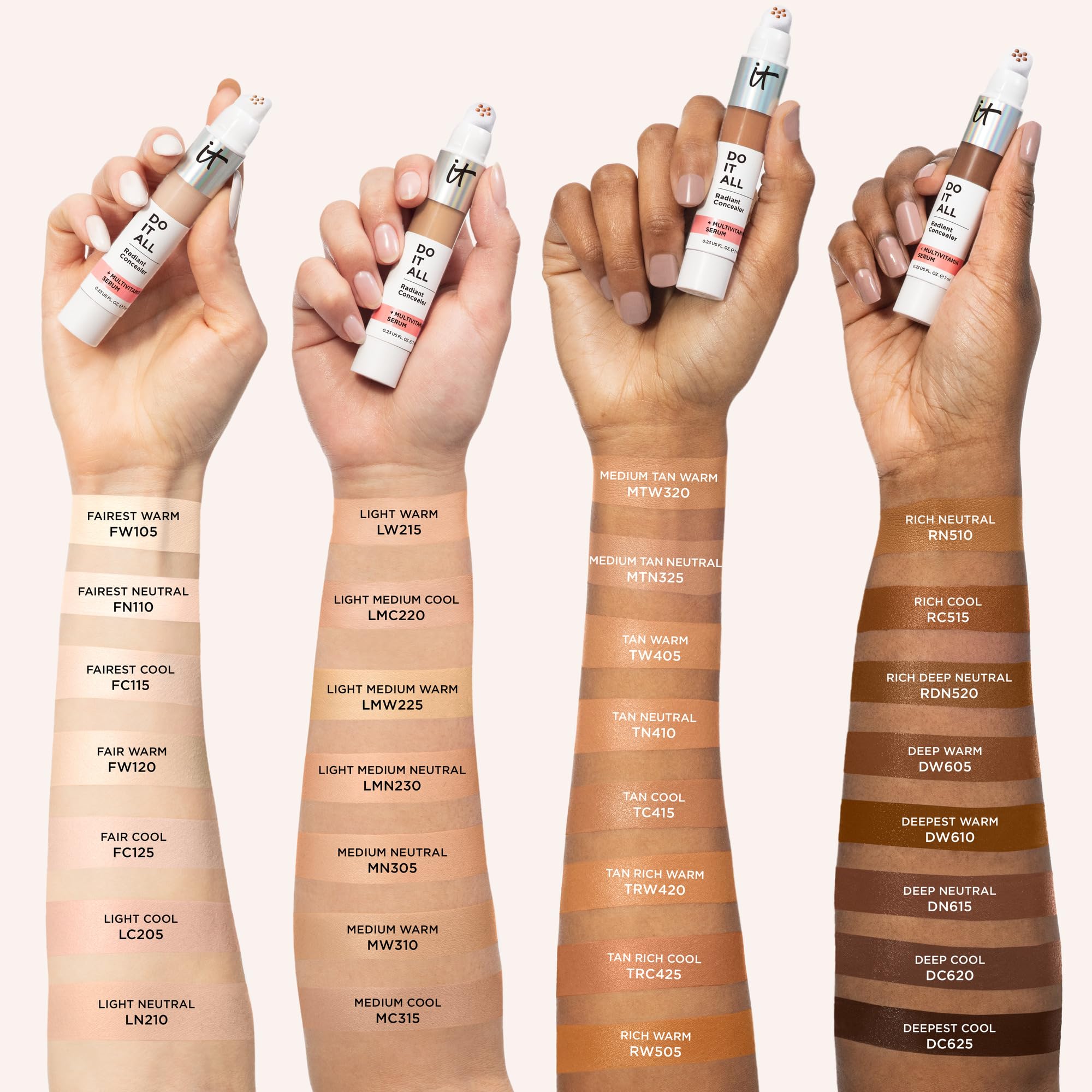 IT Cosmetics concealer held in hand to show size and travel-friendly portability