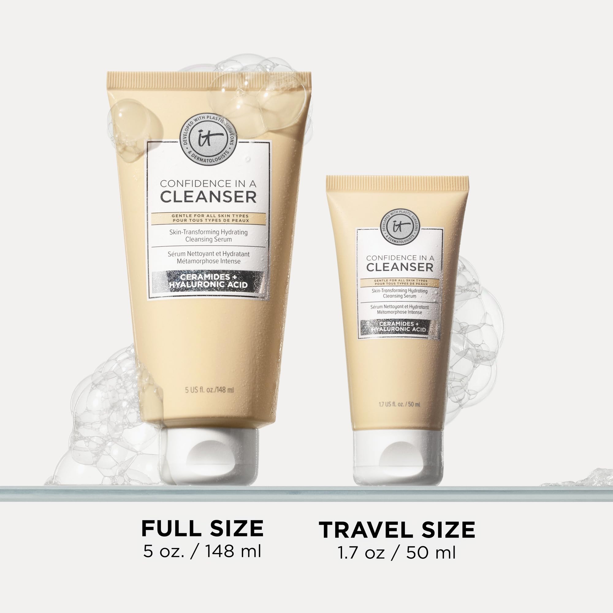 IT Cosmetics label detail focusing on ingredient list for transparency and trust benefit