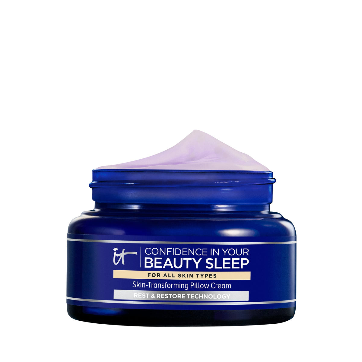 IT Cosmetics jar front view shows packaging and overnight benefits