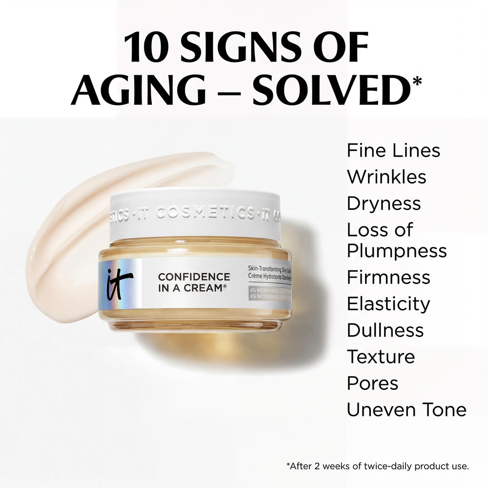 IT Cosmetics cream texture close-up illustrating rich hydration and smooth finish