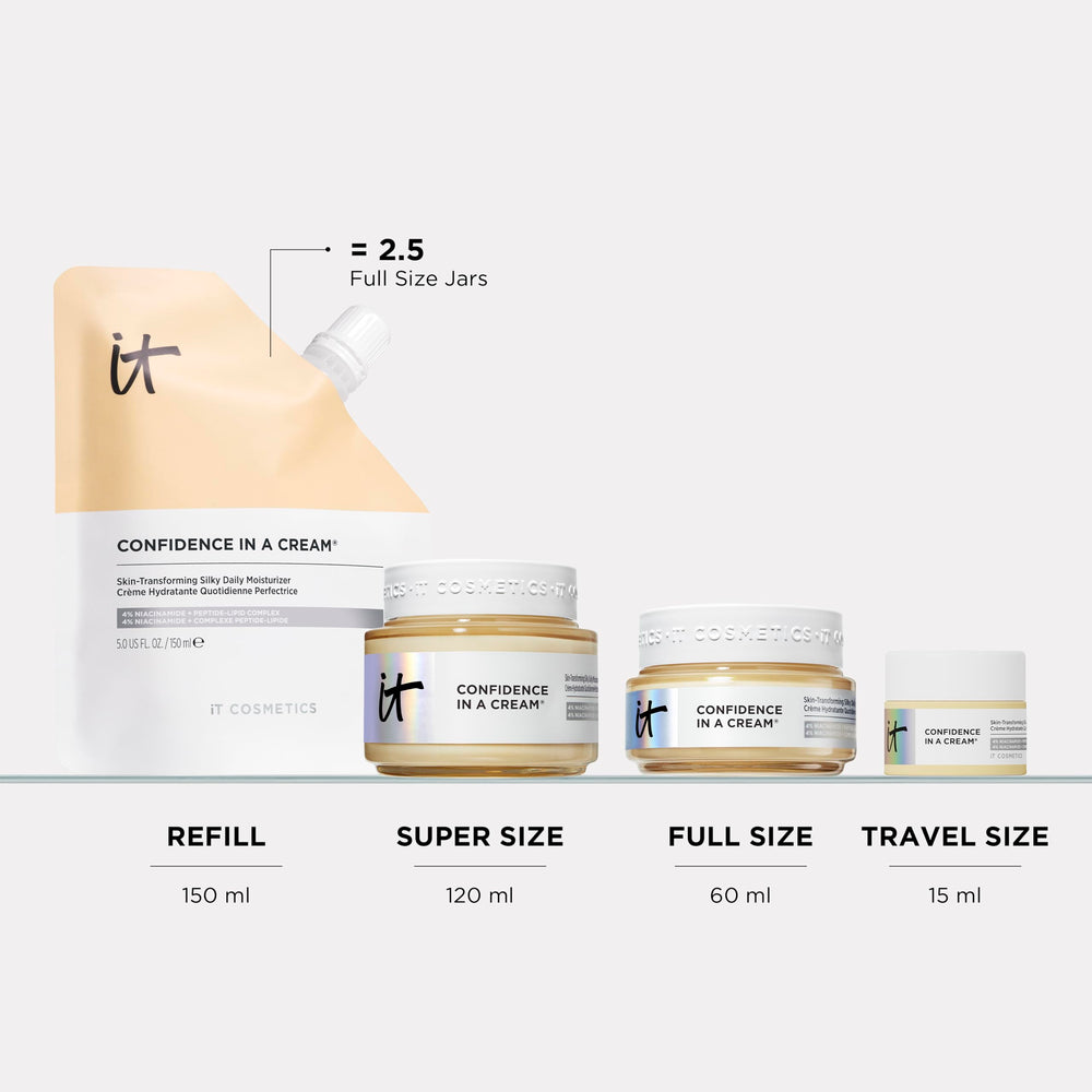 IT Cosmetics on a bathroom shelf showing daily routine convenience benefit