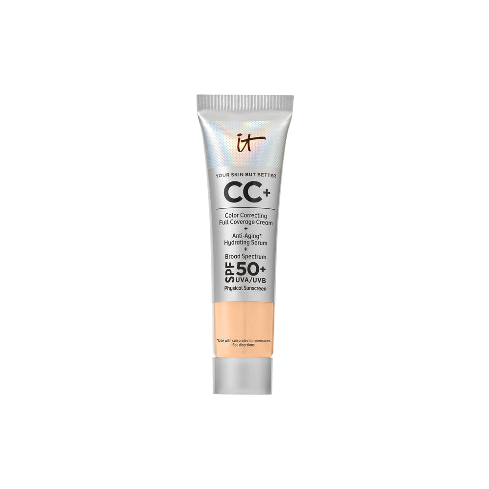 IT Cosmetics mini CC+ front tube showing compact travel-friendly packaging and convenience