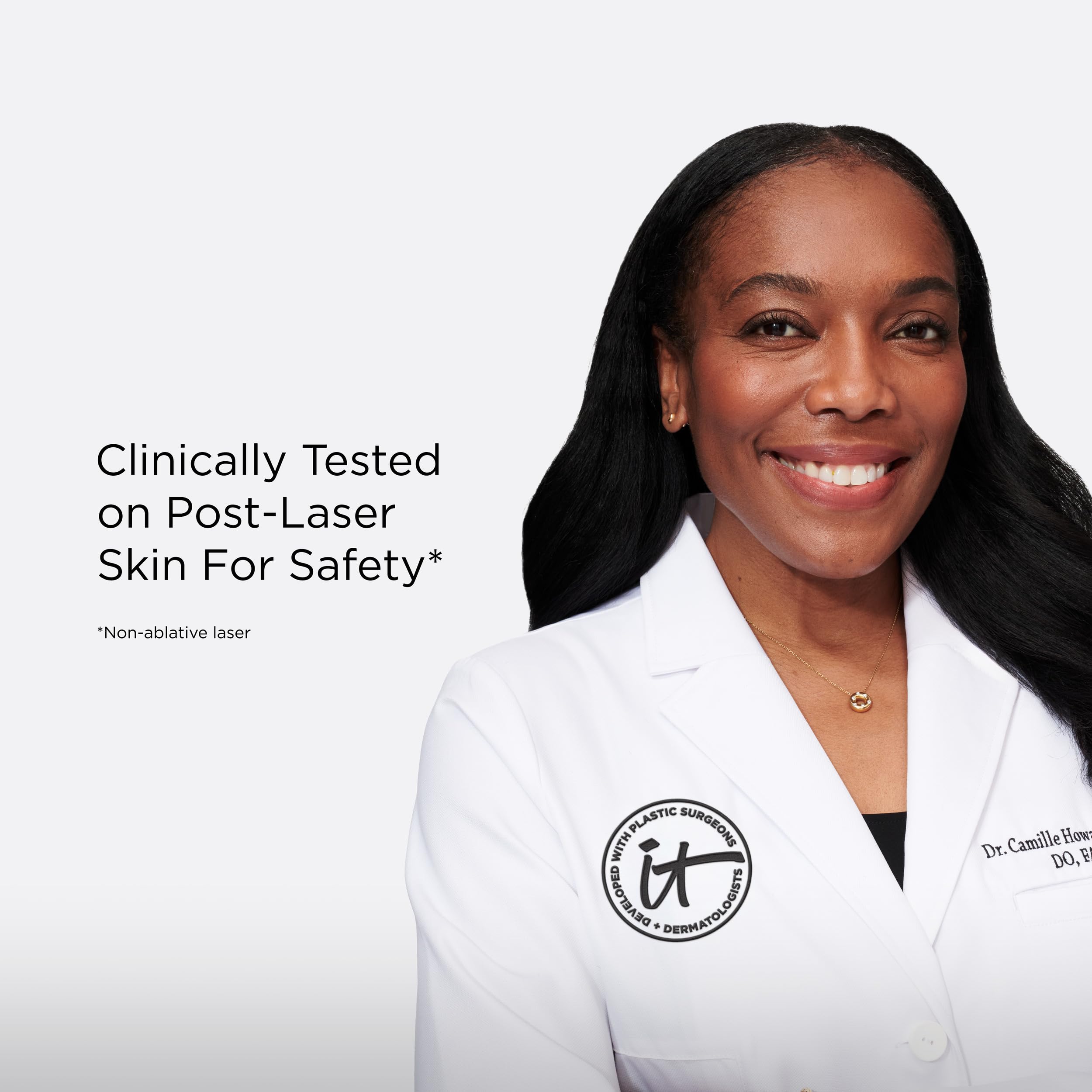 IT Cosmetics used after skin treatment illustrating gentle recovery and calming effect