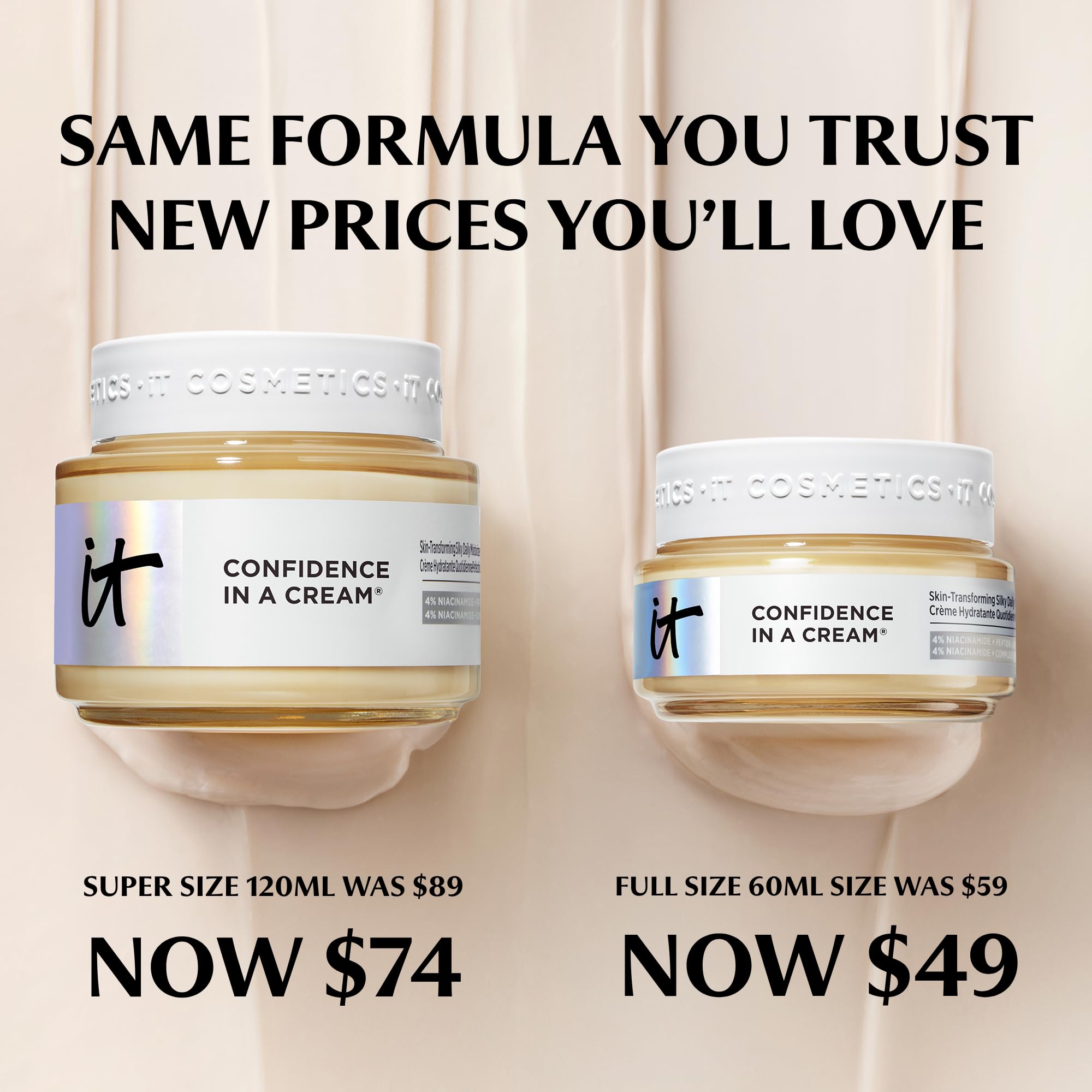 IT Cosmetics refill pouch next to jar showing cost-saving refill option