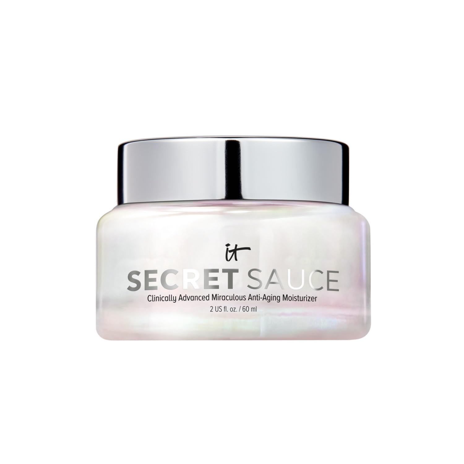 IT Cosmetics Secret Sauce front jar showing packaging and brand for shelf-ready radiance