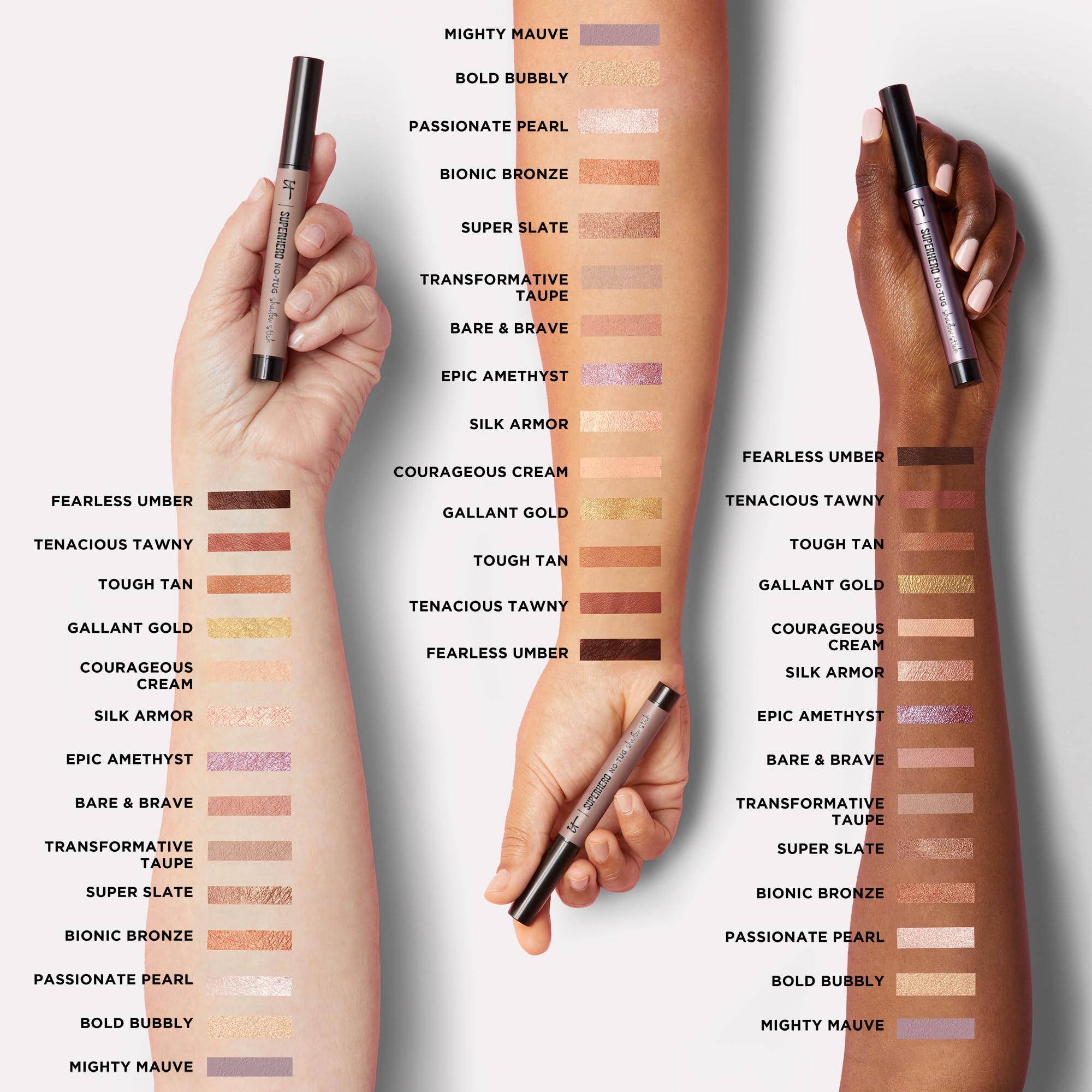 IT Cosmetics stick in hand for size comparison and travel-friendly benefit