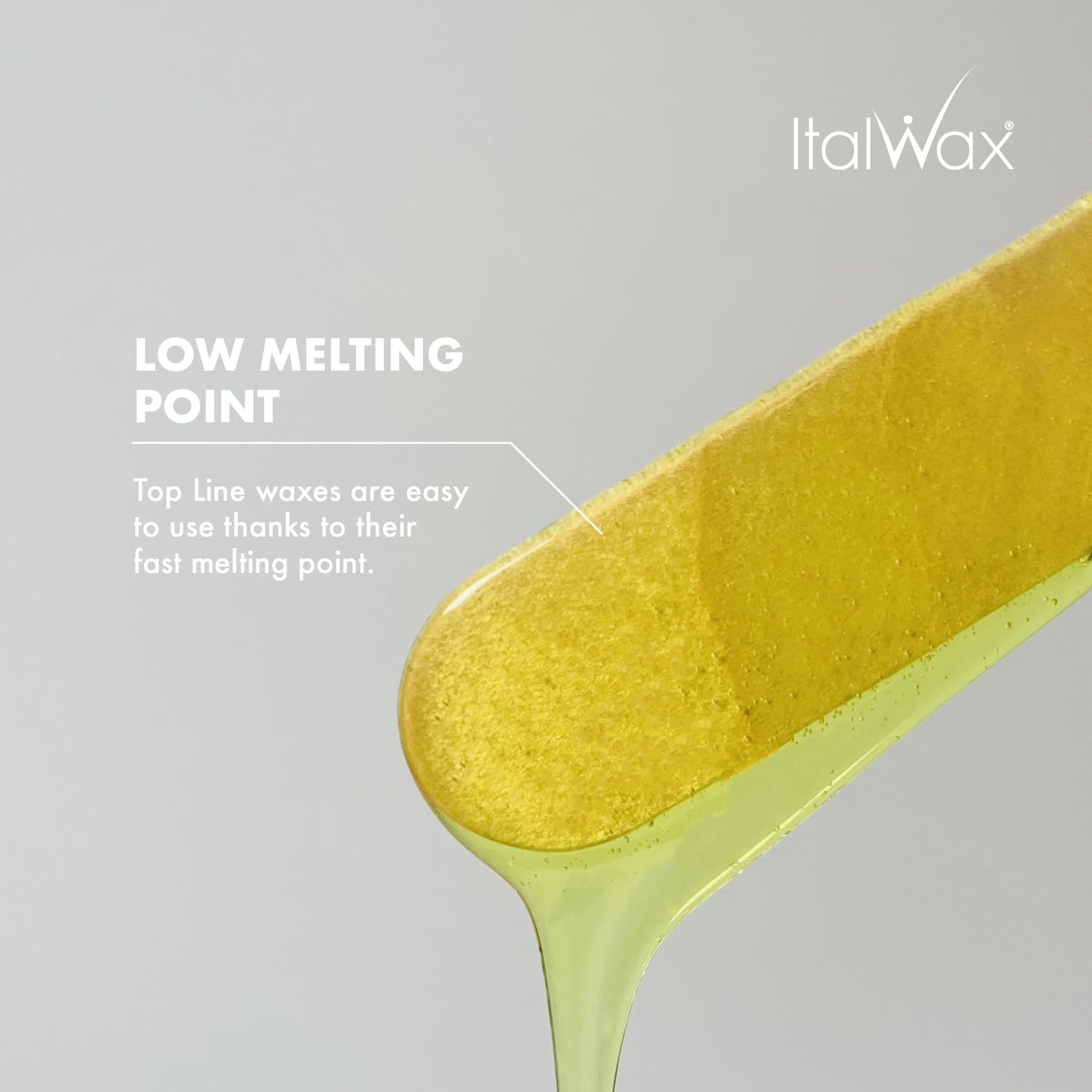 Italwax argan wax beads close-up highlighting clear jelly texture and easy melting