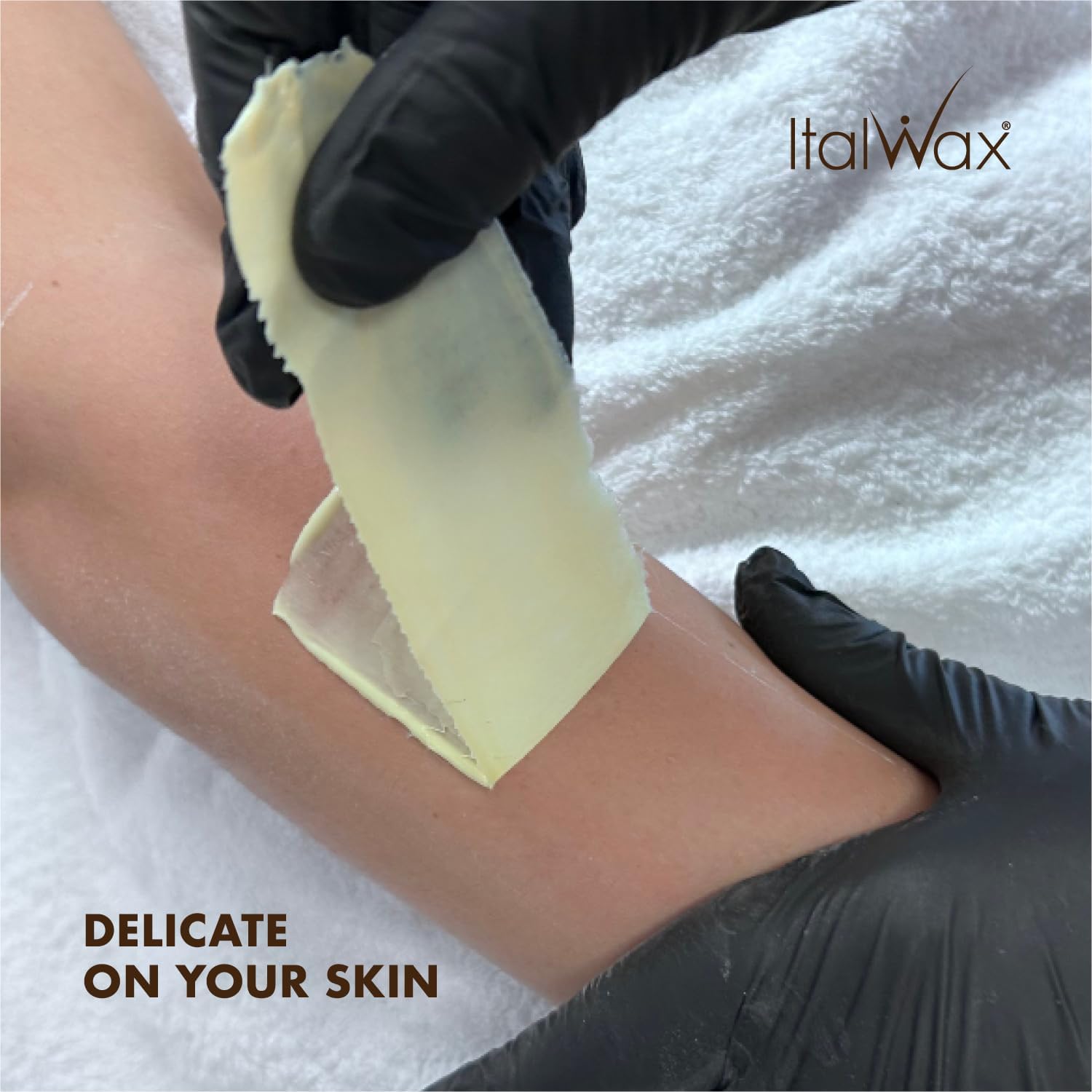 Italwax waxing technician treating bikini area for gentle results benefit