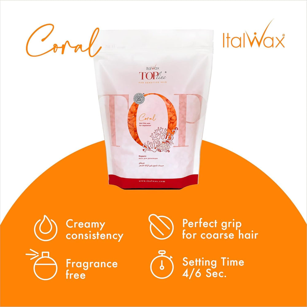 Italwax coral melted texture close-up showing creamy consistency for easy spread