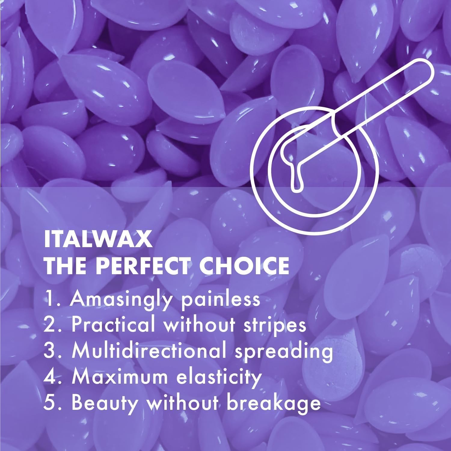 Technician applying Italwax to bikini line demonstrating precise hair targeting benefit