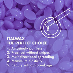Technician applying Italwax to bikini line demonstrating precise hair targeting benefit