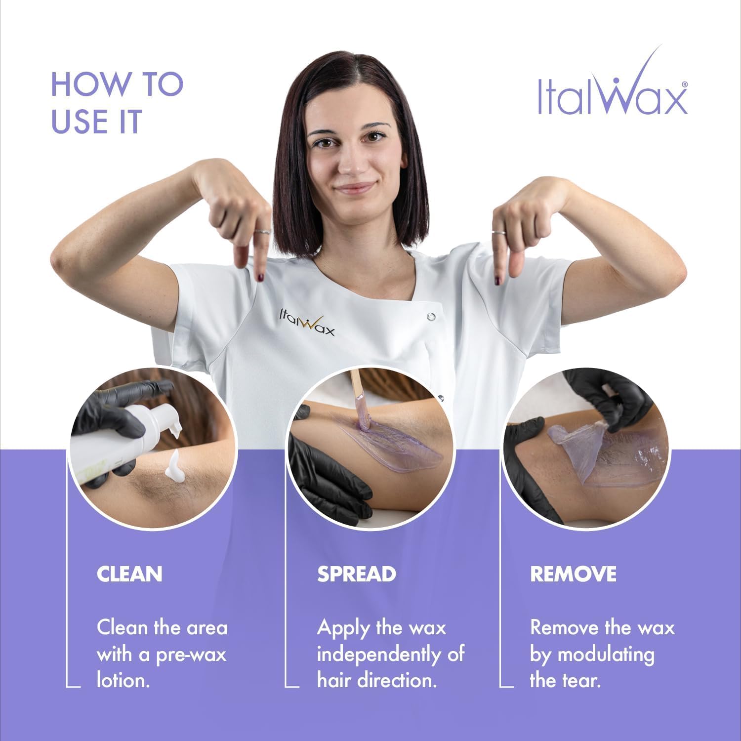 Hand holding Italwax beads for size comparison showing portion control benefit