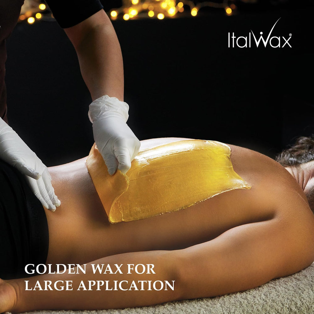 Italwax 1kg bag next to a ruler for scale showing generous professional quantity