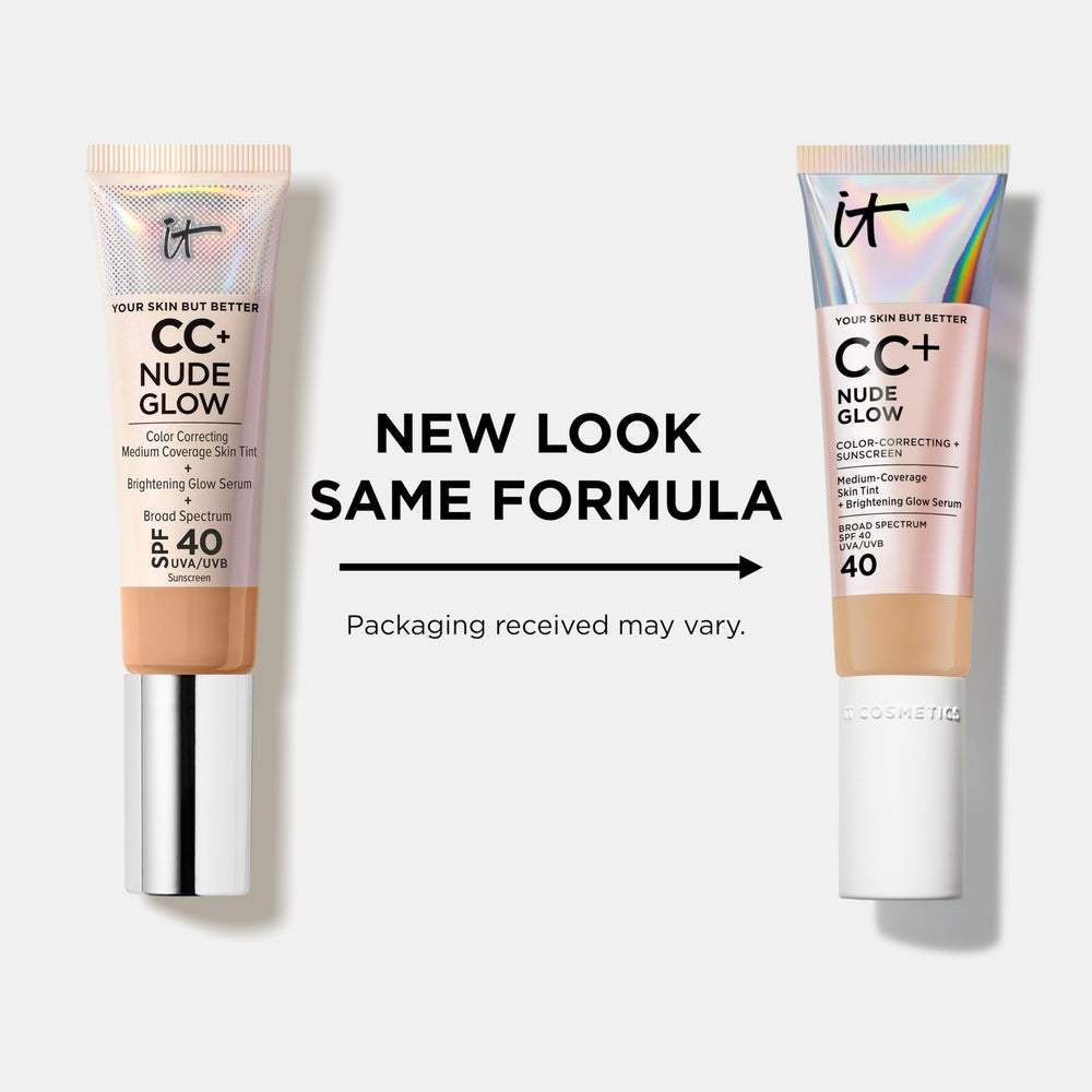 IT Cosmetics CC+ Cream multiple shade swatches on arm showing matching guidance benefit