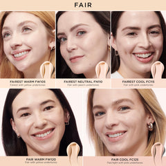IT Cosmetics swatches of fair shade range on arm illustrating blendable, medium coverage