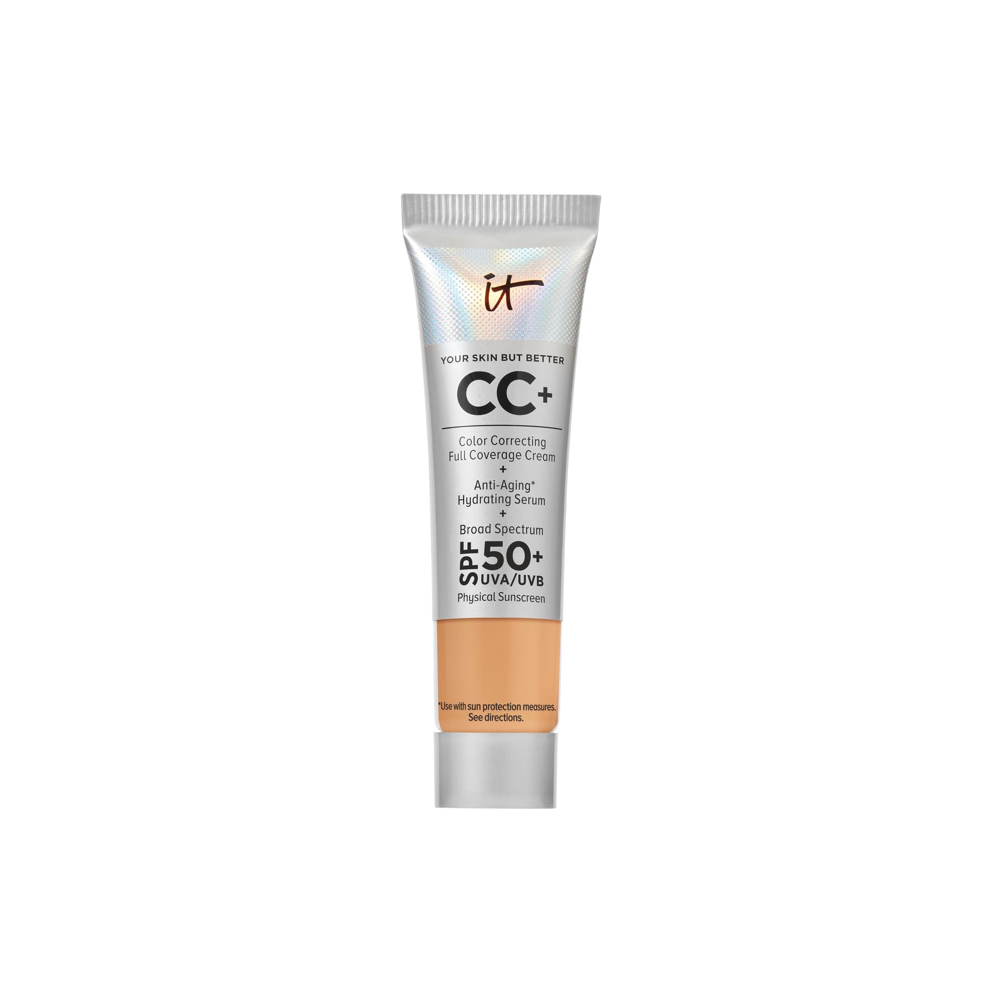 IT Cosmetics mini CC+ Cream front tube showing compact travel-friendly design and portability