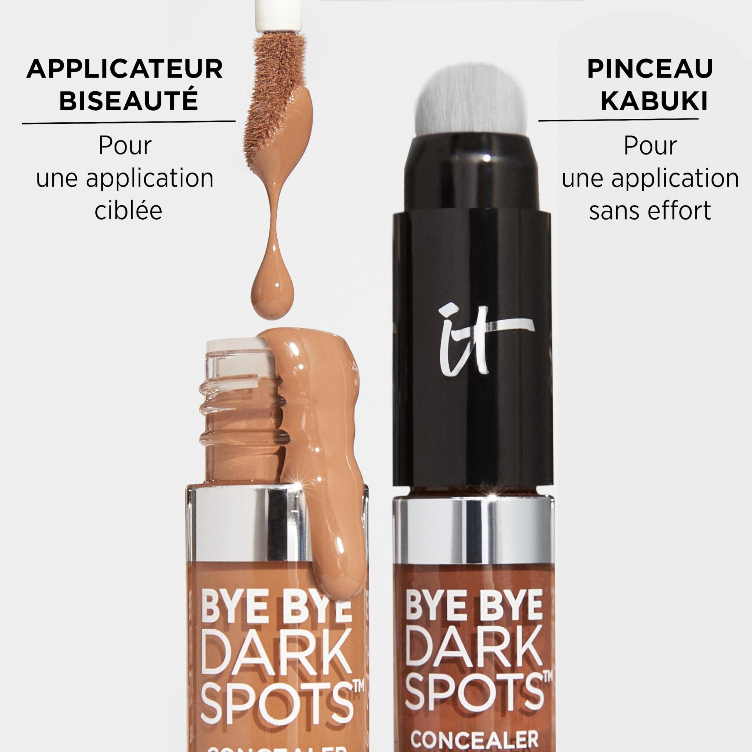IT Cosmetics size comparison next to a coin to show compact travel size