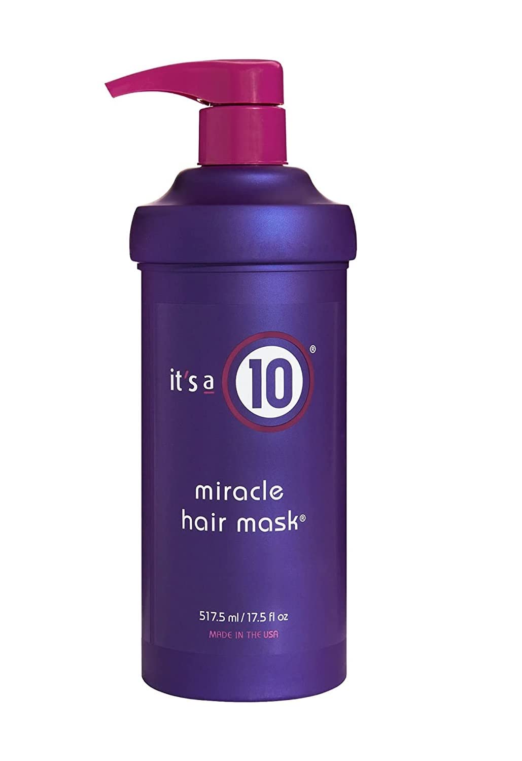 It's a 10 Miracle Hair Mask front jar showing label and size, for easy identification and confidence