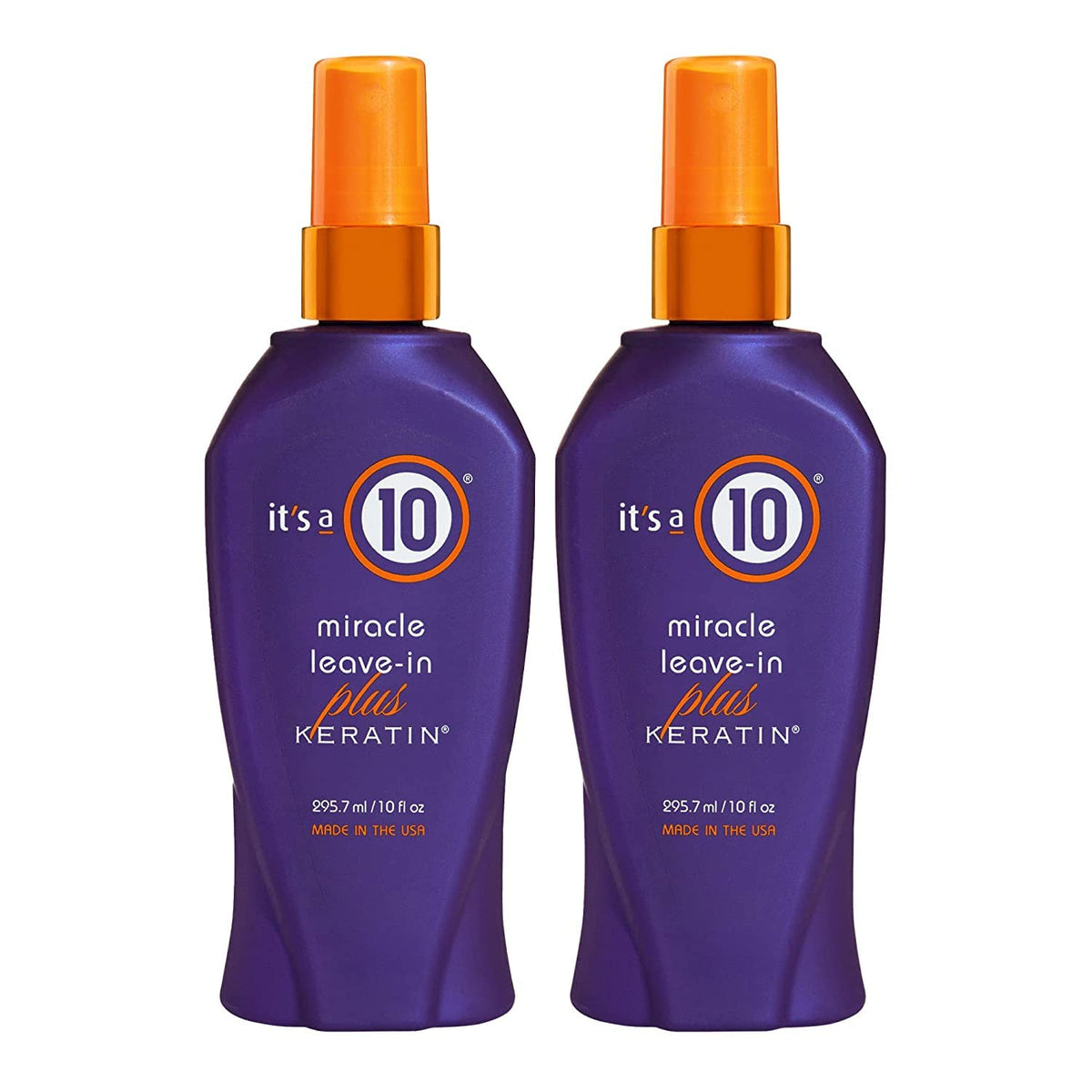 It's a 10 Haircare bottle front view showing packaging and product benefits