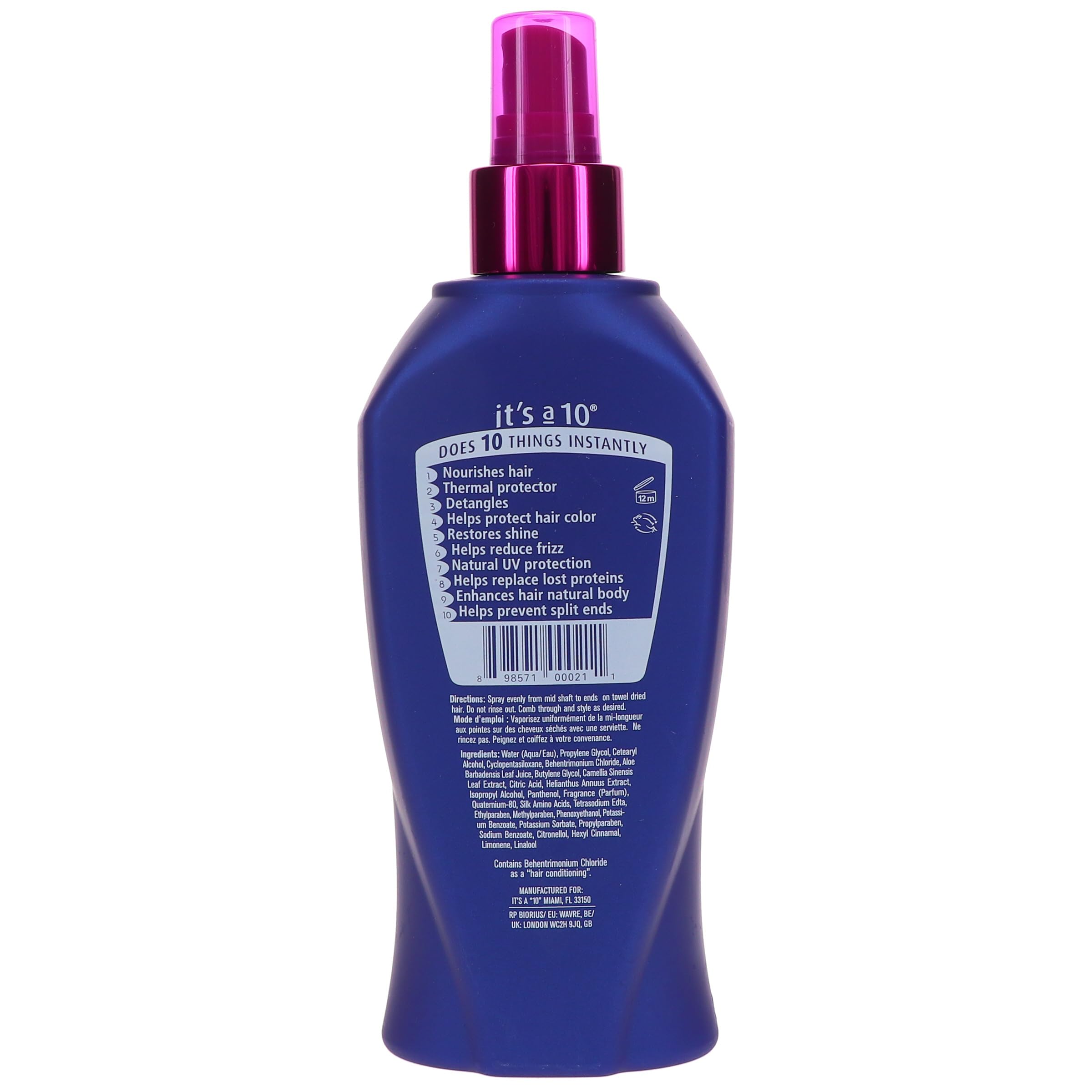 It's a 10 used by stylist in salon to create sleek style benefit