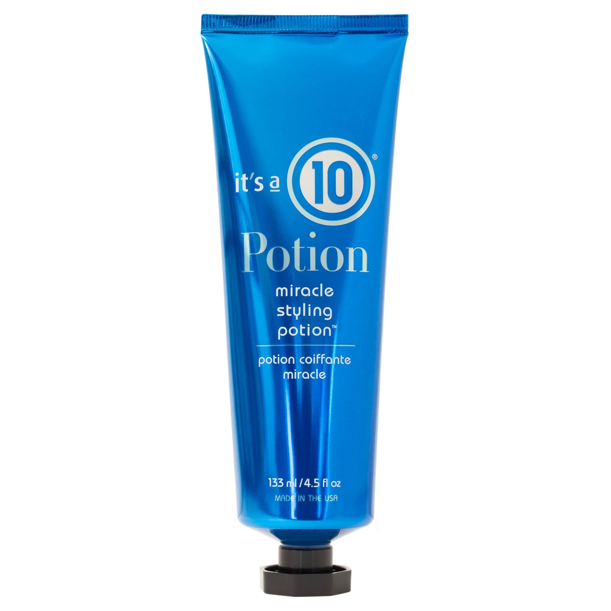 It's A 10 front bottle shot showing label and convenient 4.5 oz size for styling