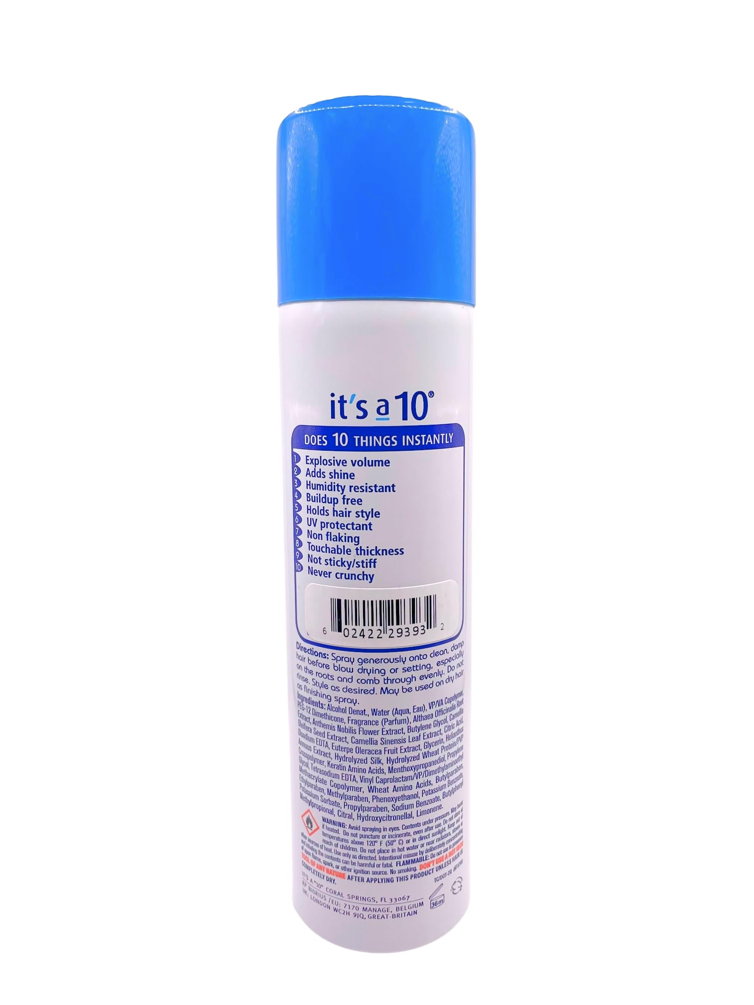 It's a 10 being sprayed into damp hair, showing quicker drying and added lift