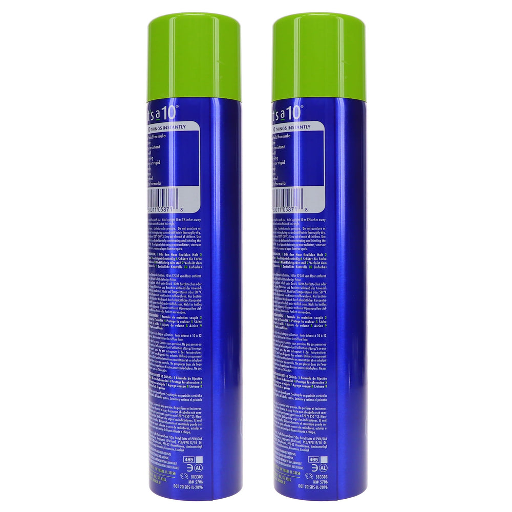 It's a 10 Haircare label close-up showing product features and readable text