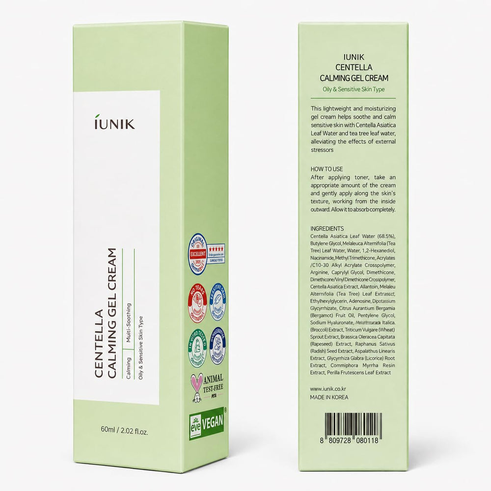 IUNIK tub on bathroom shelf suggesting daily gentle skincare routine