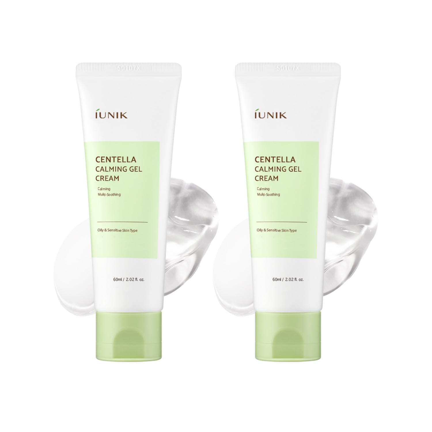 IUNIK product front view showing calming gel cream packaging and benefits