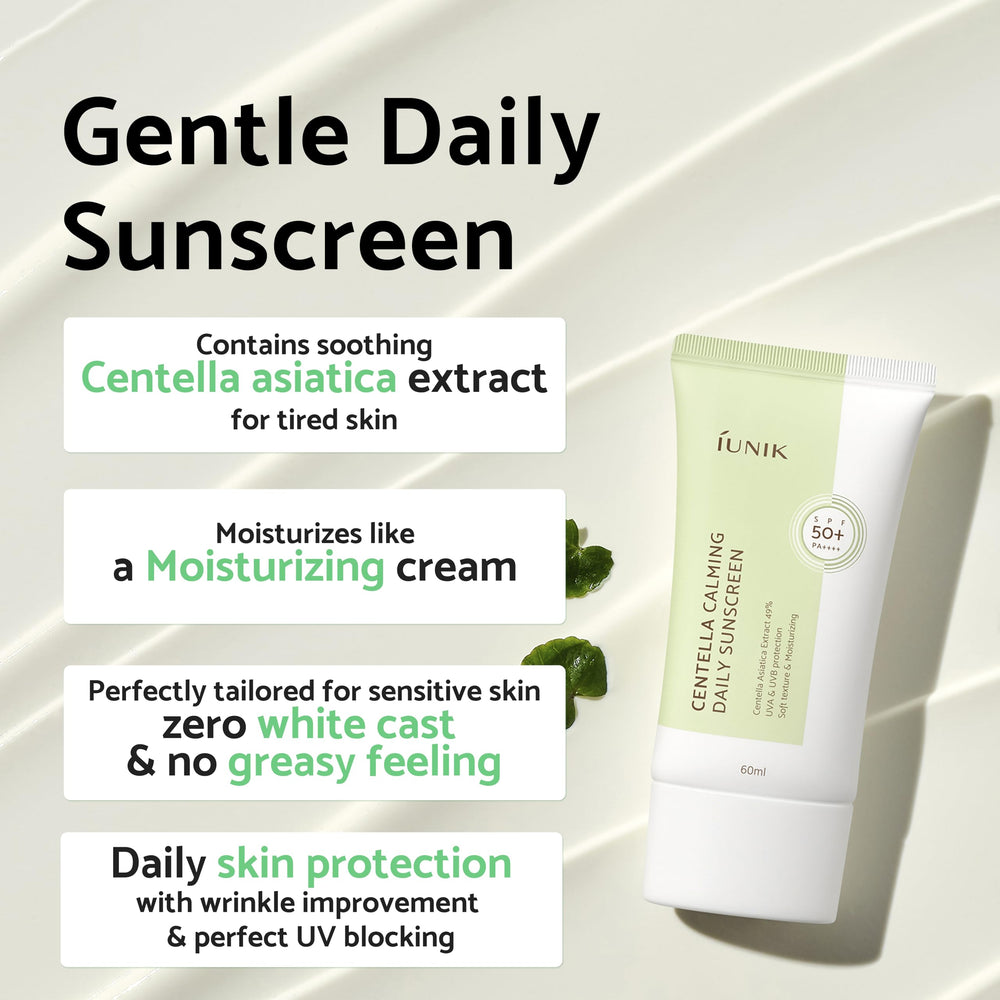 IUNIK label closeup highlighting Centella and active ingredients