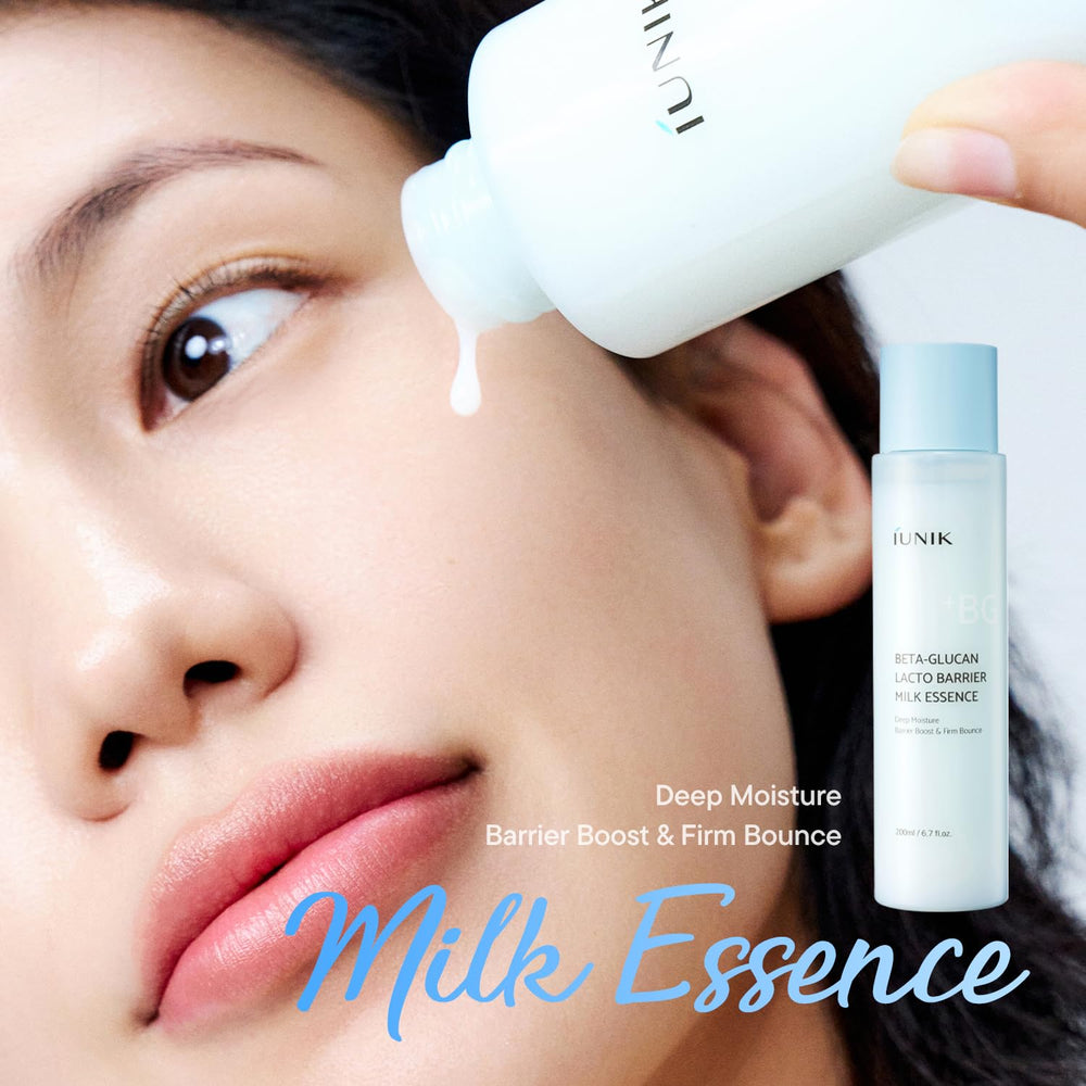 IUNIK essence on hand for scale showing lightweight absorption benefit