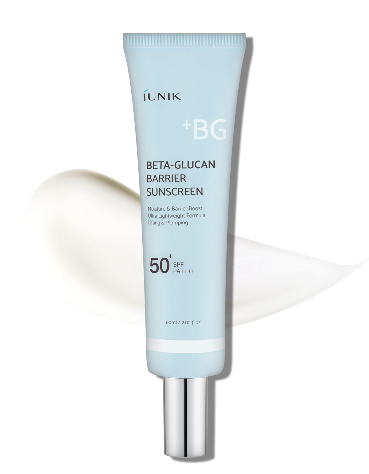 IUNIK front packaging showing SPF50+ and matte finish benefit
