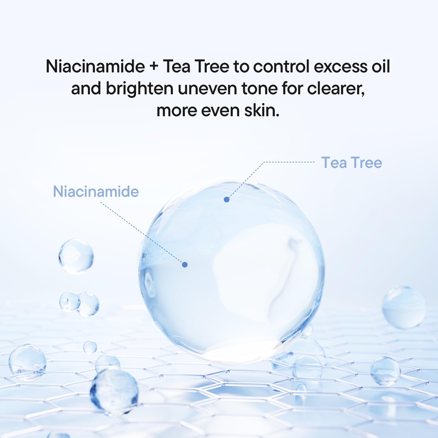 IUNIK serum spread on hand illustrating lightweight, non-sticky finish