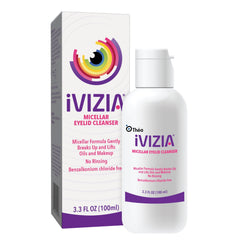 iVIZIA bottle front view showing cleanser and easy-use benefit