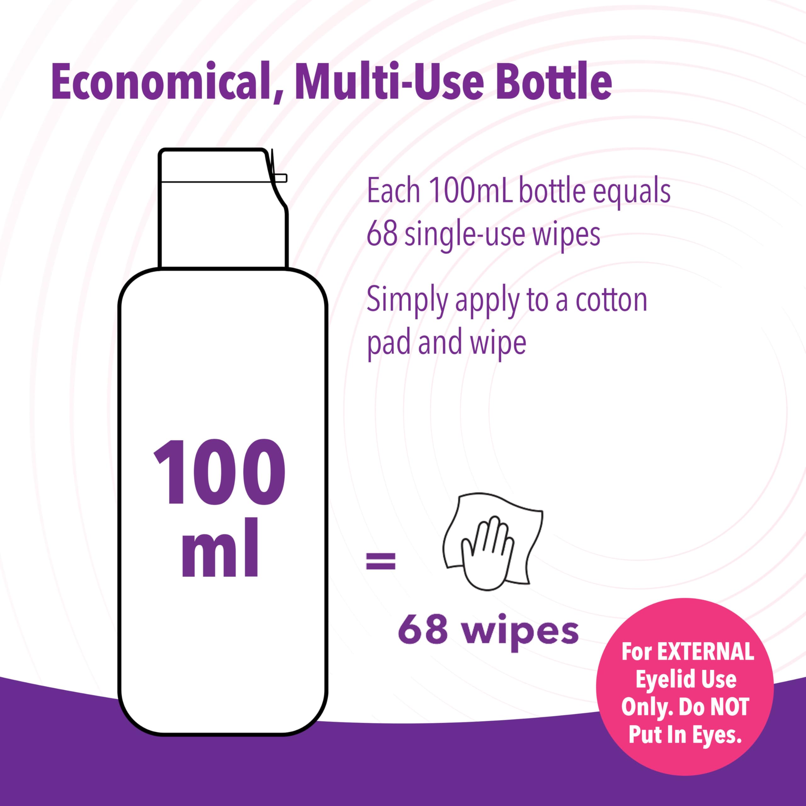 iVIZIA label close-up showing ingredients for eyelid-friendly hygiene