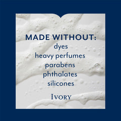 Ivory body wash pouring from bottle showing creamy texture and easy dispensing benefit