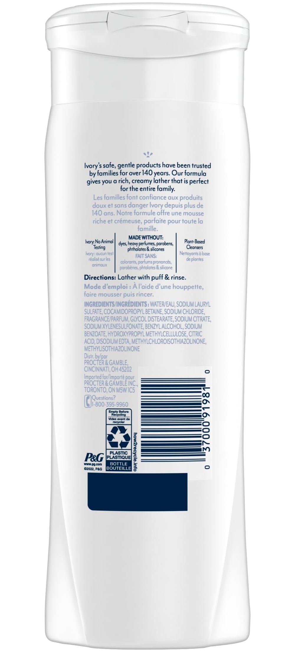 Three Ivory 12 oz bottles stacked showing pack quantity and convenient stock-up benefit