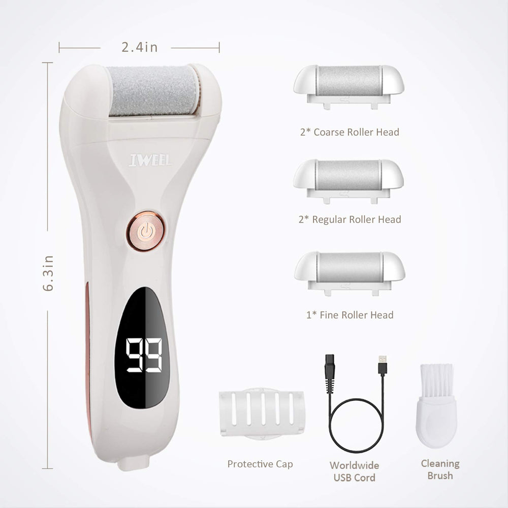 IWEEL coarse roller close-up highlighting abrasive texture for efficient callus removal