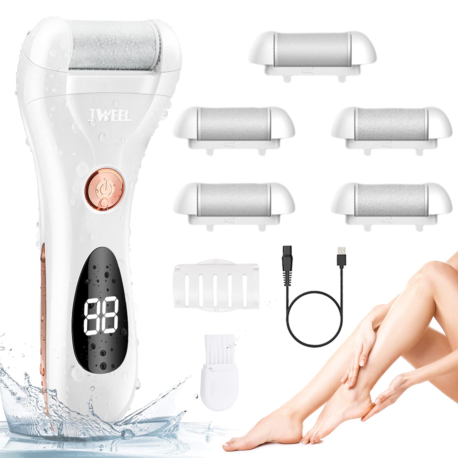 IWEEL front view of callus remover showing compact design and ergonomic grip for comfortable use
